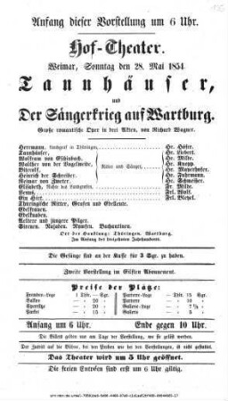 Tannhäuser, und Der Sängerkrieg auf Wartburg
