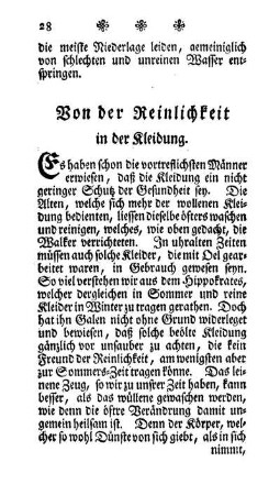 Von der Reinlichkeit in der Kleidung