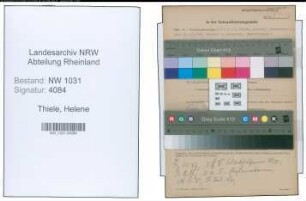 Entnazifizierung Helene Thiele , geb. 07.11.1907 (Kriminalsekretaerin)