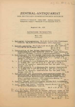 Nr. 455: Ausländische Zeitschriften Teil VII