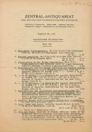 Nr. 455: Ausländische Zeitschriften Teil VII