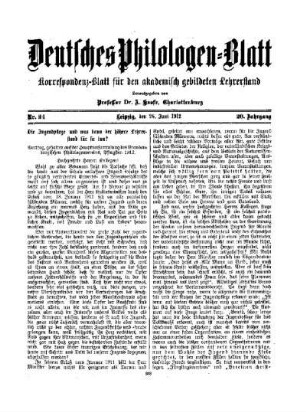 Die Jugendpflege und was kann der höhere Lehrerstand für sie tun? : Vortrag, gehalten auf der Hauptversammlung des Brandenburgischen Philologenvereins, Pfingsten 1912