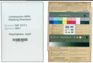 Entnazifizierung Josef Peppinghaus , geb. 16.11.1905 (Werkzeugmacher)