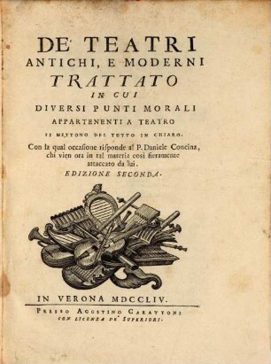 Dei Teatri antichi e moderni trattato