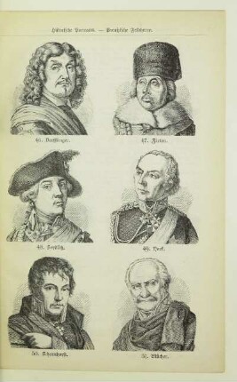 46. - 51. Historische Portraits. - Preußische Feldherrn