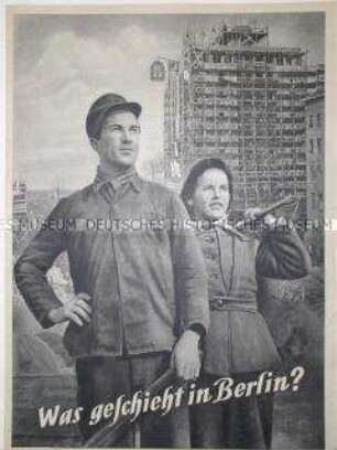 Illustrierter Sonderdruck zum Nationalen Aufbauprogramm Berlin, mit Schwerpunkten Weberwiese und Stalinallee