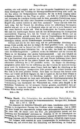 461-462, Wilhelm Wundt. Die Prinzipien der mechanischen Naturlehre. Ein Kapitel aus einer Philosophie der Naturwissenschaften. 1910