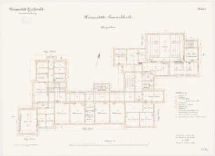 Universität Greifswald Frauenklinik: Grundriss Obergeschoss 1:100