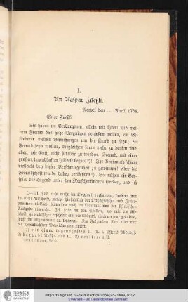 Winckelmanns Briefe an seine Zürcher Freunde