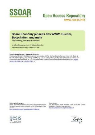 Share Economy jenseits des WWW: Bücher, Botschaften und mehr