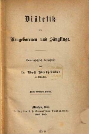 Diätetik der Neugeborenen und Säuglinge