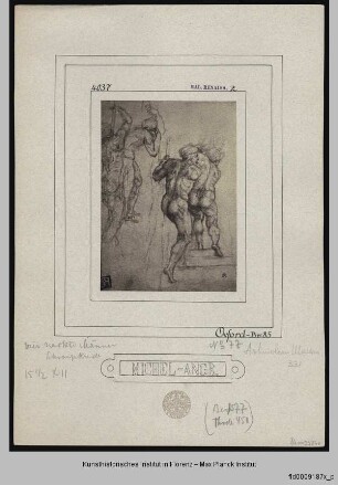 Zwei Studien zweier Soldaten in Rückansicht (aus der Kreuzigung Petrus')