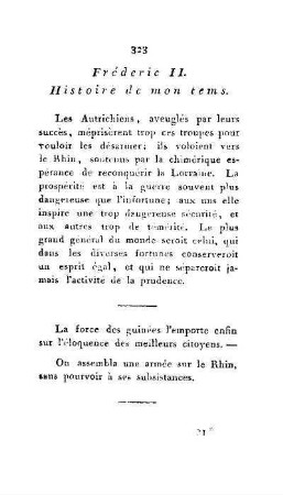 Fréderic II. Histoire de mon tems