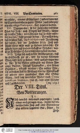 Der VIII. Titul. Von Rottierungen