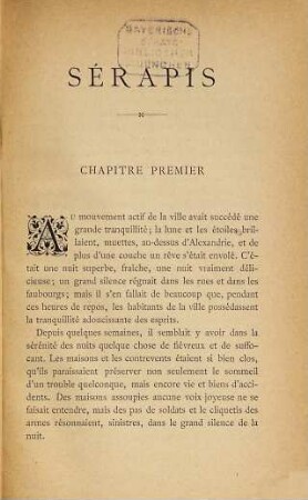 Sérapis : Roman historique. Traduit librement de l'allemand par Edmond de Perrot