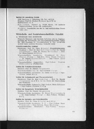 Wirtschafts- und Sozialwissenschaftliche Fakultät