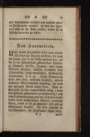 Von Hausmitteln.