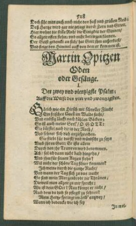 Martin Opitzen Oden oder Gesänge.