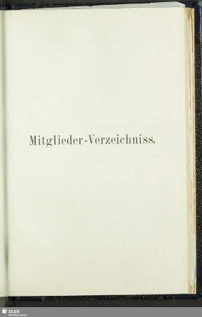 Mitglieder-Verzeichniss