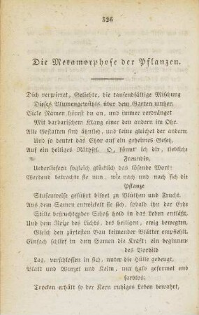Die Metamorphose der Pflanzen.