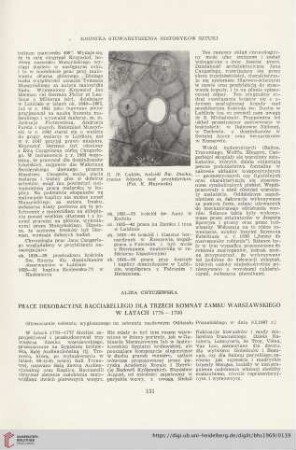 31: Prace dekoracyjne Bacciarellego dla trzech komnat Zamku Warszawskiego w latach 1776-1780