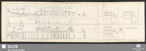 Zeichnung No. 16380. Papiermaschine 2800mm beschn. Arb.-Breite. für Titl. Aktieselskabet "Klosterfossen" Skien