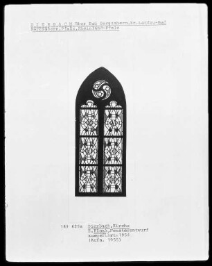Fensterentwurf für die Kirche in Dierbach, ausgeführt 1954