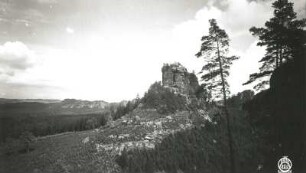 Sächsische Schweiz, Kleiner Zschand. Hinteres Raubschloß (Winterstein). Blick nach Osten zum Heulenberg