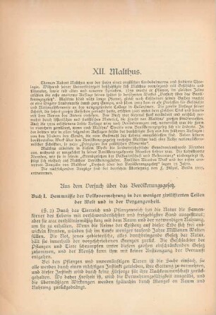 XII. Malthus
