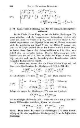 § 182. Laplace'sche Gleichung, von der die normalen Kreissysteme abhängen.
