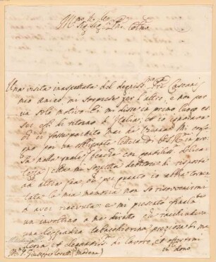 Pietro Metastasio (1675-1755) Autographen: Brief von Pietro Metastasio an Giuseppe Rovatti - BSB Autogr. Metastasio, Pietro