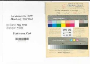 Entnazifizierung Karl Bussmann , geb. 21.08.1901 (Beamter)
