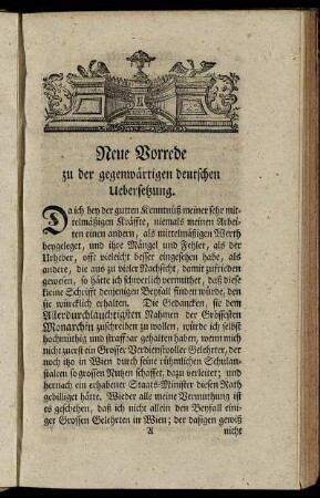 Neue Vorrede zu der gegenwärtigen deutschen Uebersetzung.
