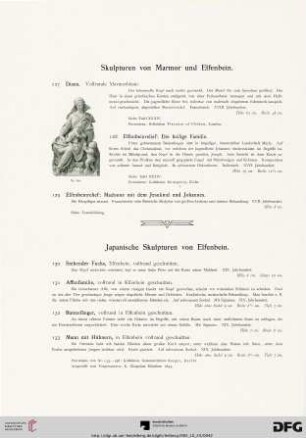 Skulpturen von Marmor und Elfenbein (Nr. 127-129)