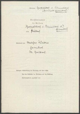 2 Fragebogen und Karte Eutendorf (Großaltdorf und Kleinaltdorf), OA Gaildorf