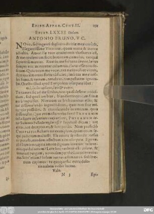 Epist. LXXXI. Dolam. Antonio Bruno V. C.