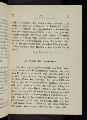 19, Die Armee der Einarmigen