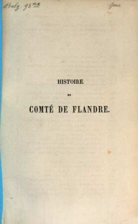 Histoire du comté de Flandre, 2