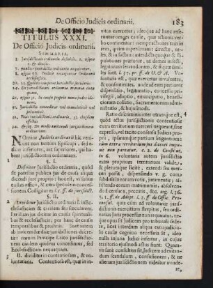 Titulus XXXI. De Officio Iudicis ordinarii.