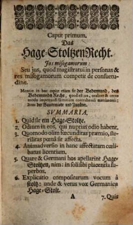 De Singularibus quibusdam & antiquis In Germania Iuribus & Observatis : = Kurtzer Tractat Von Unterschiedlichen Rechten in Teutschland, ...