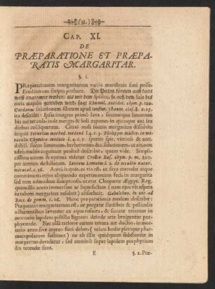 Caput XI. De Praeparatione Et Praeparatis Margaritar.