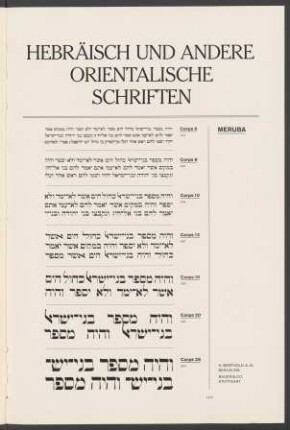 Hebräisch und andere orientalische Schriften
