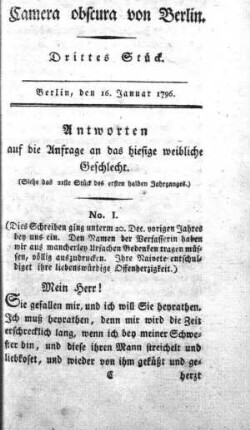 Drittes Stück, 16. Januar 1796