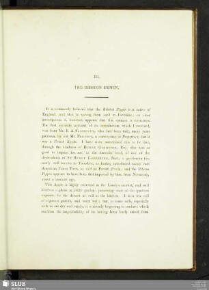 III. The Ribston Pippin