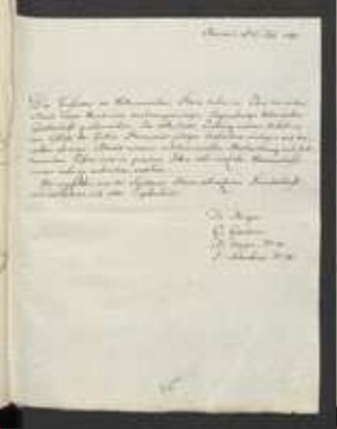 Brief von Gottfried Gärtner, Bernhard Meyer und Johannes Scherbius an Regensburgische Botanische Gesellschaft