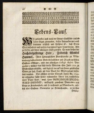 26-34, Lebens-Lauf.