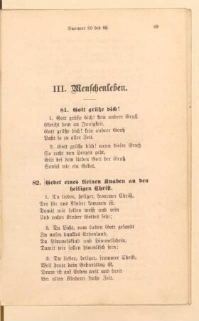 III. Menschenleben