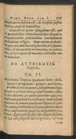 De Attributis Topicis. Cap. II.