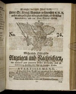 No. 24. Montags, den 15ten Junii, 1767.