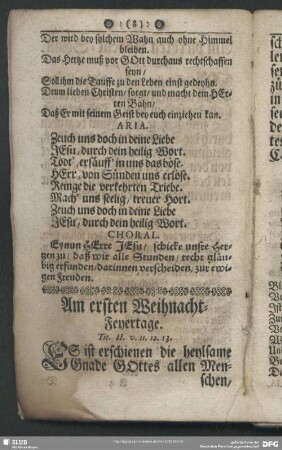 Am ersten Weihnacht-Feyertage